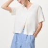 Linen-bomullsshorts for kvinner | Stripet