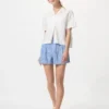 Linen-bomullsshorts for kvinner | Stripet