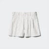 Linen-bomullsshorts for kvinner | Stripet | 2,5″