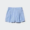 Linen-bomullsshorts for kvinner | Stripet