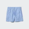 Linen-bomullsshorts for kvinner | Stripet