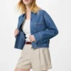 Linen- og bomullsshorts for kvinner