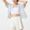 Linen- og bomullsshorts for kvinner Linen- og bomullsshorts for kvinner
