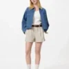 Linen- og bomullsshorts for kvinner Linen- og bomullsshorts for kvinner
