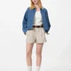 Linen- og bomullsshorts for kvinner