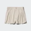 Linen- og bomullsshorts for kvinner