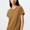 Linen-T-skjorte for kvinner