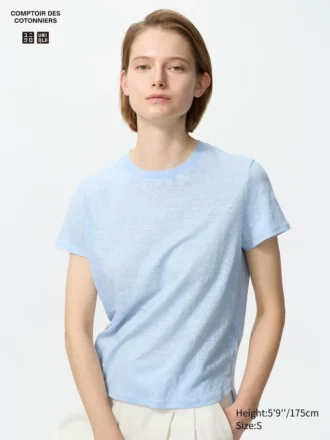 Linen-T-skjorte for kvinner