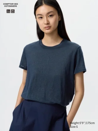 Linen-T-skjorte for kvinner