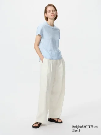 Linen-T-skjorte for kvinner