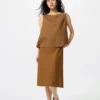 Midi-skjørt i linblanding for damer | Shorts