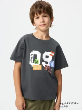 Minecraft-T-skjorte UT med grafisk trykk for barn