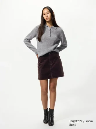 Mini-skjørt i corduroy for damer