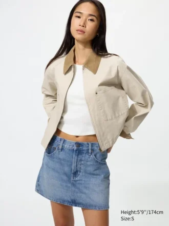 Mini-skjørt i denim for kvinner