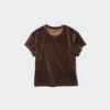 Myk velour-minit-T-skjorte for kvinner