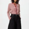 Myk ribbestrikket cardigan for damer | Stripet