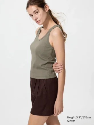 Myk ribbet tank-top for damer