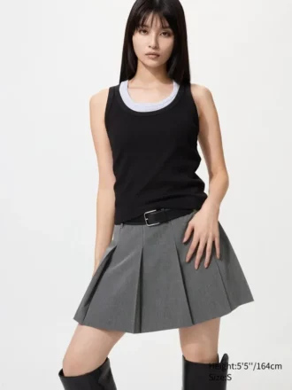 Myk ribbet tank-top for damer