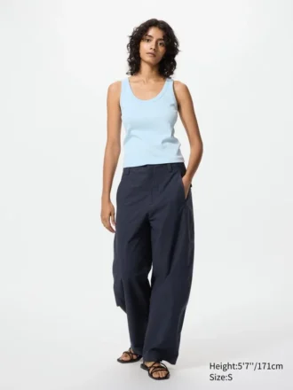 Myk ribbet tank-top for damer