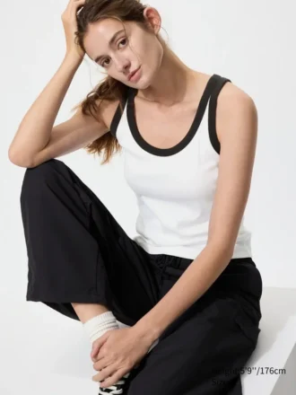 Myk ribbet tank-top for kvinner | Ringer