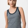 Myk ribbet tank-top for kvinner | Stripet