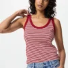 Myk ribbet tank-top for kvinner | Stripet