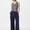 Myk ribbet tank-top for kvinner | Stripet