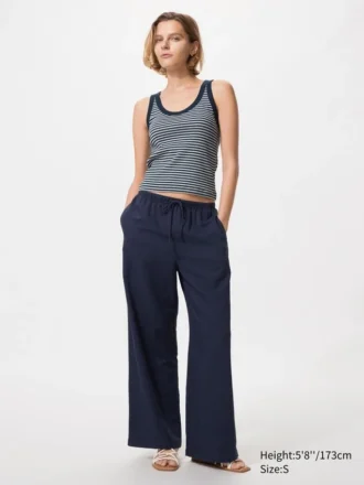 Myk ribbet tank-top for kvinner | Stripet