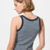 Myk ribbet tank-top for kvinner | Stripet