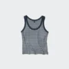 Myk ribbet tank-top for kvinner | Stripet