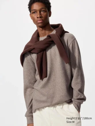 Myk strikket fleece-T-skjorte for menn