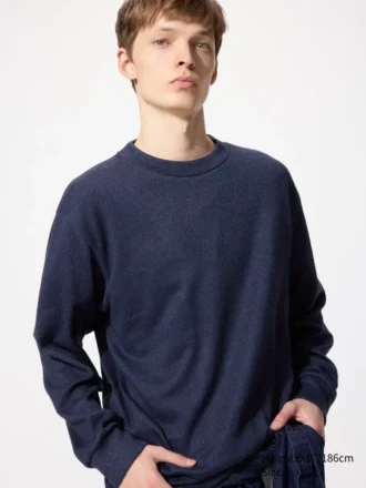 Myk strikket fleece-T-skjorte for menn