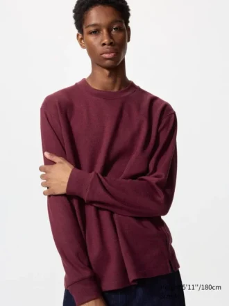 Myk strikket fleece-T-skjorte for menn