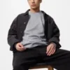 Myk strikket fleece-T-skjorte for menn