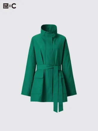 Oversized kåpe med stående krage for kvinner