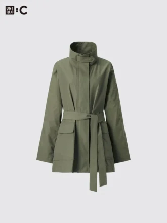 Oversized kåpe med stående krage for kvinner