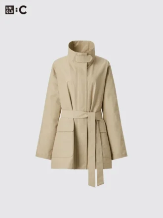Oversized kåpe med stående krage for kvinner