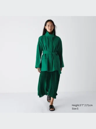 Oversized kåpe med stående krage for kvinner