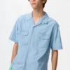 Oversized skjorte i chambray for menn