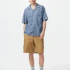 Oversized skjorte i chambray for menn