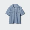 Oversized skjorte i chambray for menn
