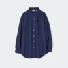 Oversized skjorte i linblanding for kvinner