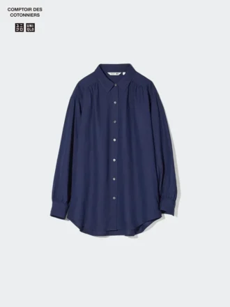 Oversized skjorte i linblanding for kvinner