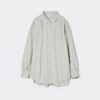 Oversized skjorte i linblanding for kvinner