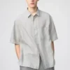 Oversized skjorte i Premium Linen for menn | Kort erme