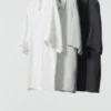 Oversized skjorte i Premium Linen for menn | Kort erme