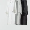 Oversized skjorte i Premium Linen for menn | Kort erme