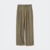 Pleated wide bukser for kvinner