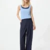 Pleated wide bukser for kvinner