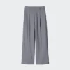 Pleated wide bukser for kvinner
